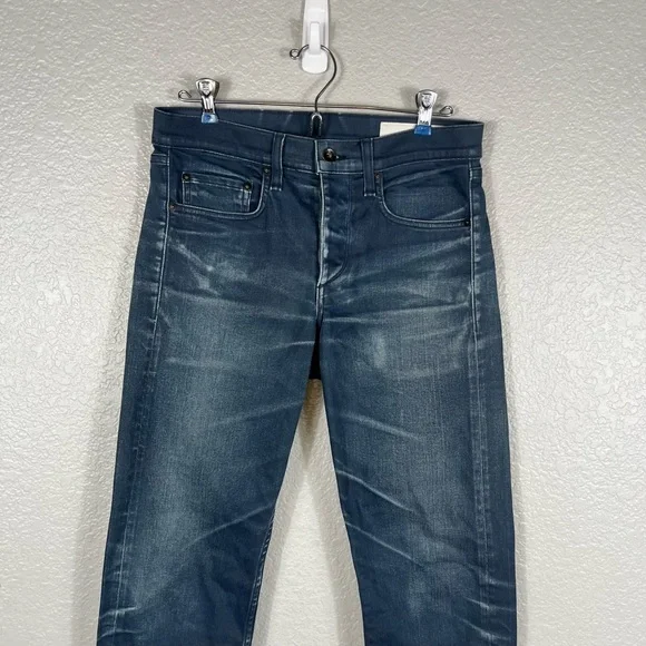 Rag & Bone Standard Issue Fit 2 Coated Navy - Picture 3 of 9